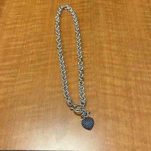 Kay’s Necklace- Blue Sapphire  Heart Shaped Silver 925